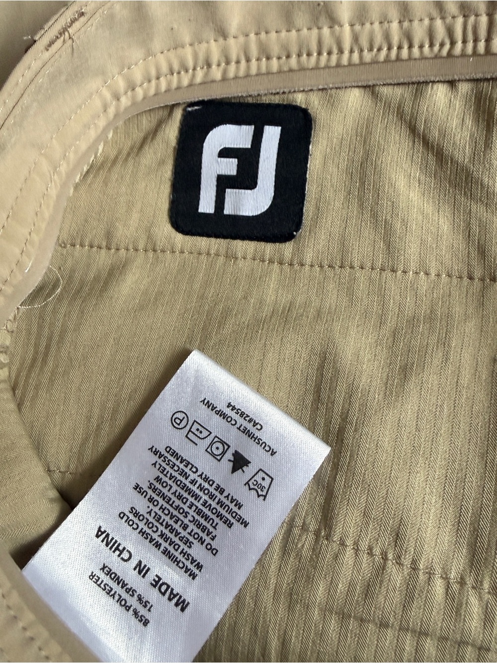 FootJoy Men’s 9” Beige Stone Performance Golf Shorts- Size 33 - Picture 4 of 8